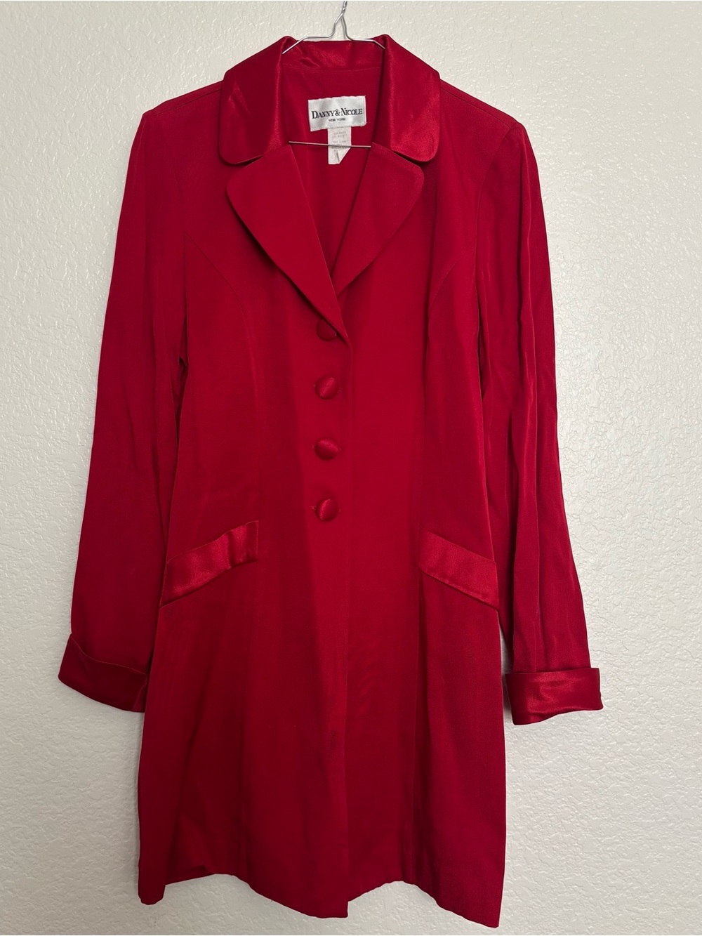 Danny & Nicole Vibrant Red Longline Trench Coat